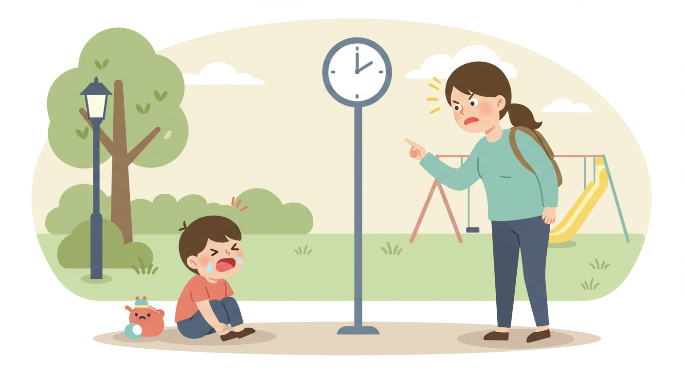 イライラして起こるママと泣く子ども