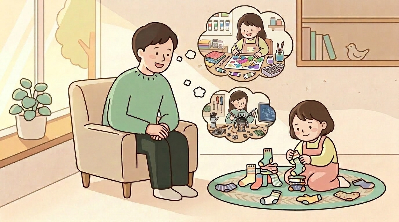 子どもを見守る親